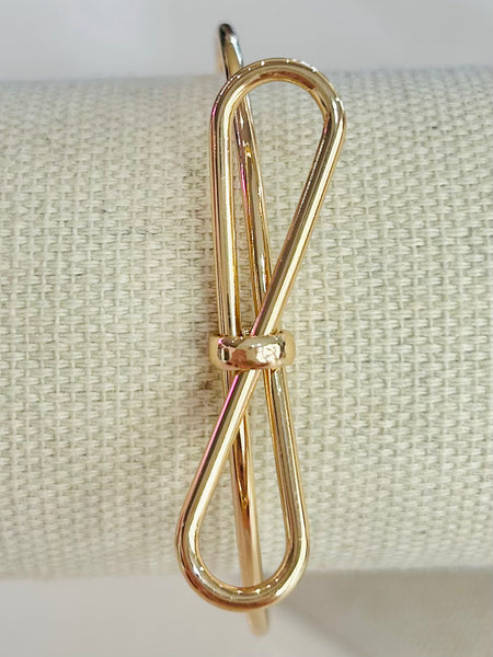 Metal Bow Cuff Bracelet - Gold