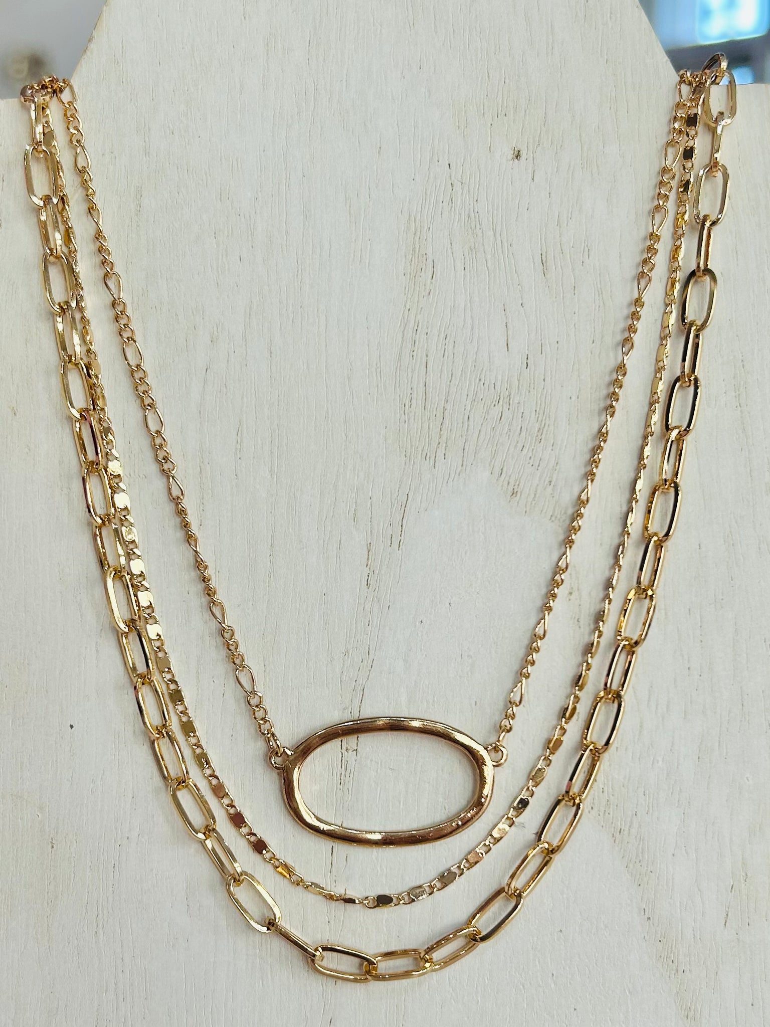 Set of Two Chain Link Necklace - Gold