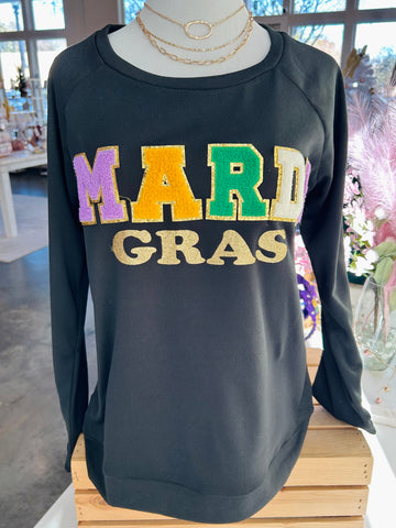 Mardi Gras On My Mind Top - Black