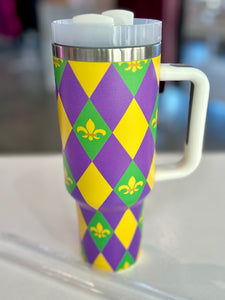 Mardi Gras Fleur-De-Lis Tumbler