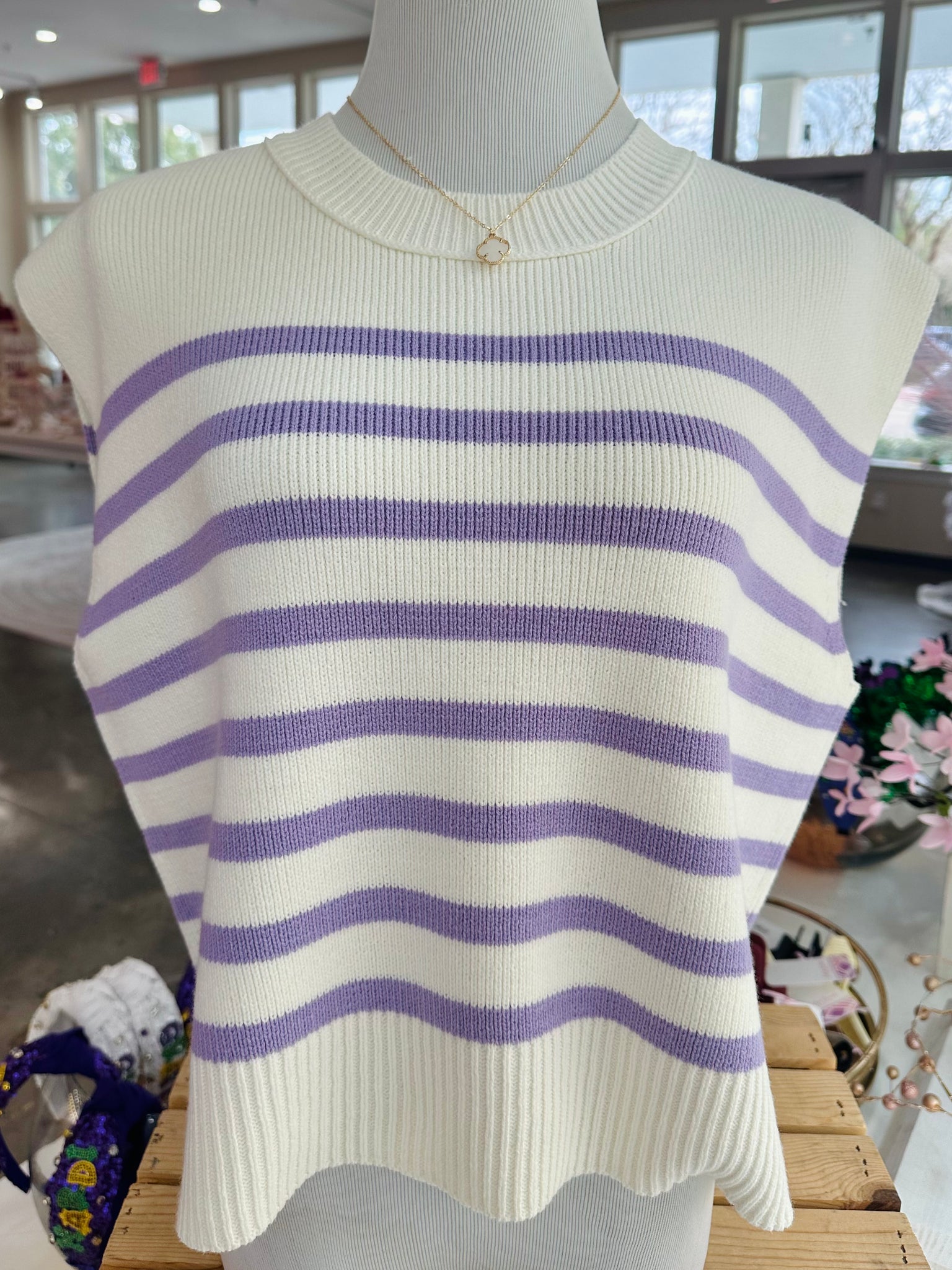 Won Me Over Striped Sweater - Lavender