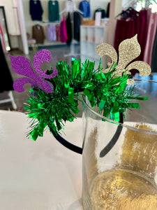 Mardi Gras Glitter Fleur-De-Lis Headband