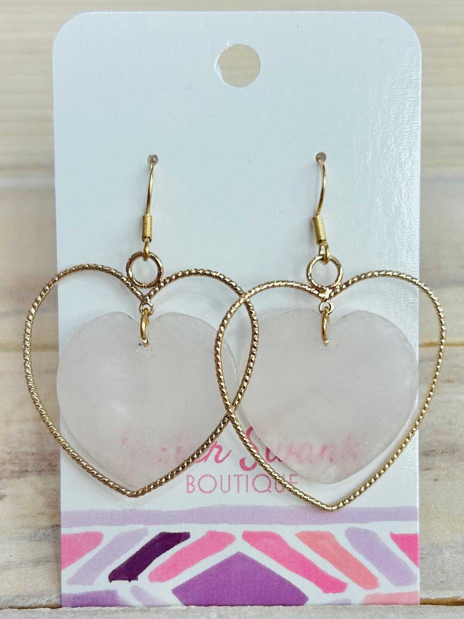 Heart of Stone Earrings - Gold