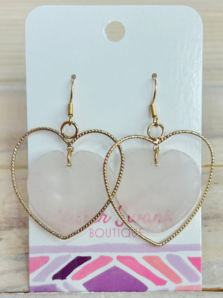 Heart of Stone Earrings - Gold