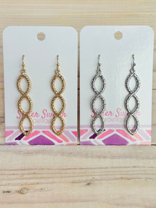 Intertwining Textured Metal Drop Earrings