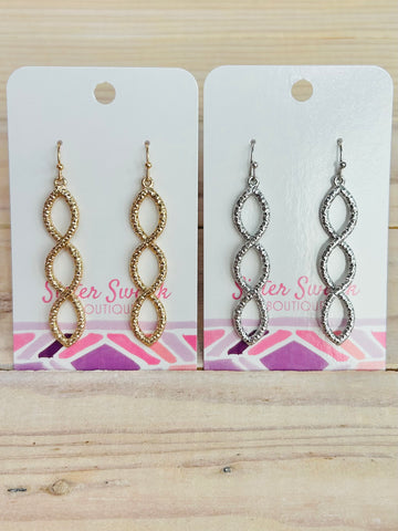 Intertwining Textured Metal Drop Earrings