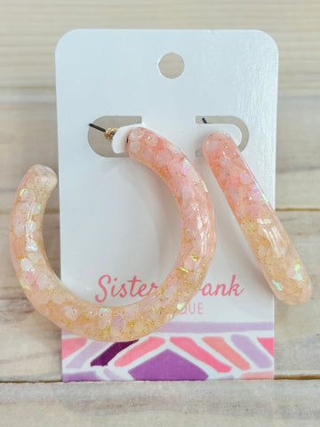 Shimmering Sass Earrings - Pink