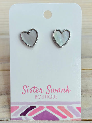 Radiant Love Stud Earrings - Silver