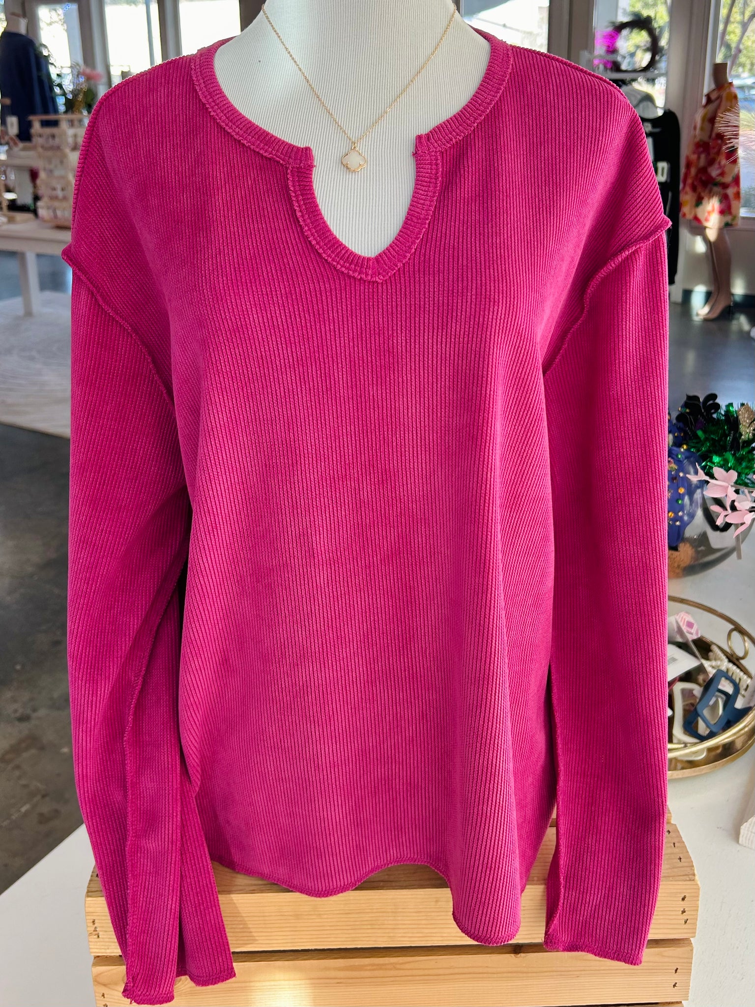 Thinking About Love Top - Magenta