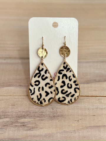 Leopard Teardrop Dangle Earrings