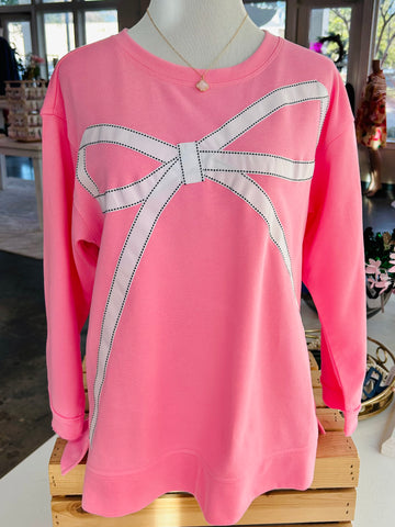 Bow Bliss Sweatshirt - Pink