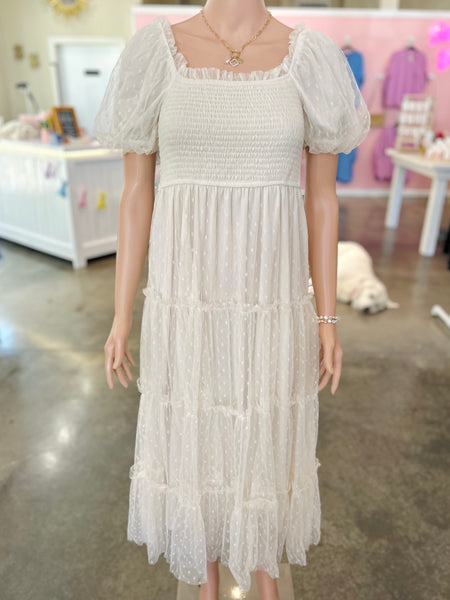 Polka Dot Dream Dress - Cream