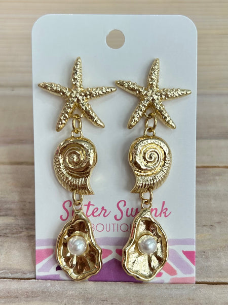 Seaside Charm Earrings - Gold
