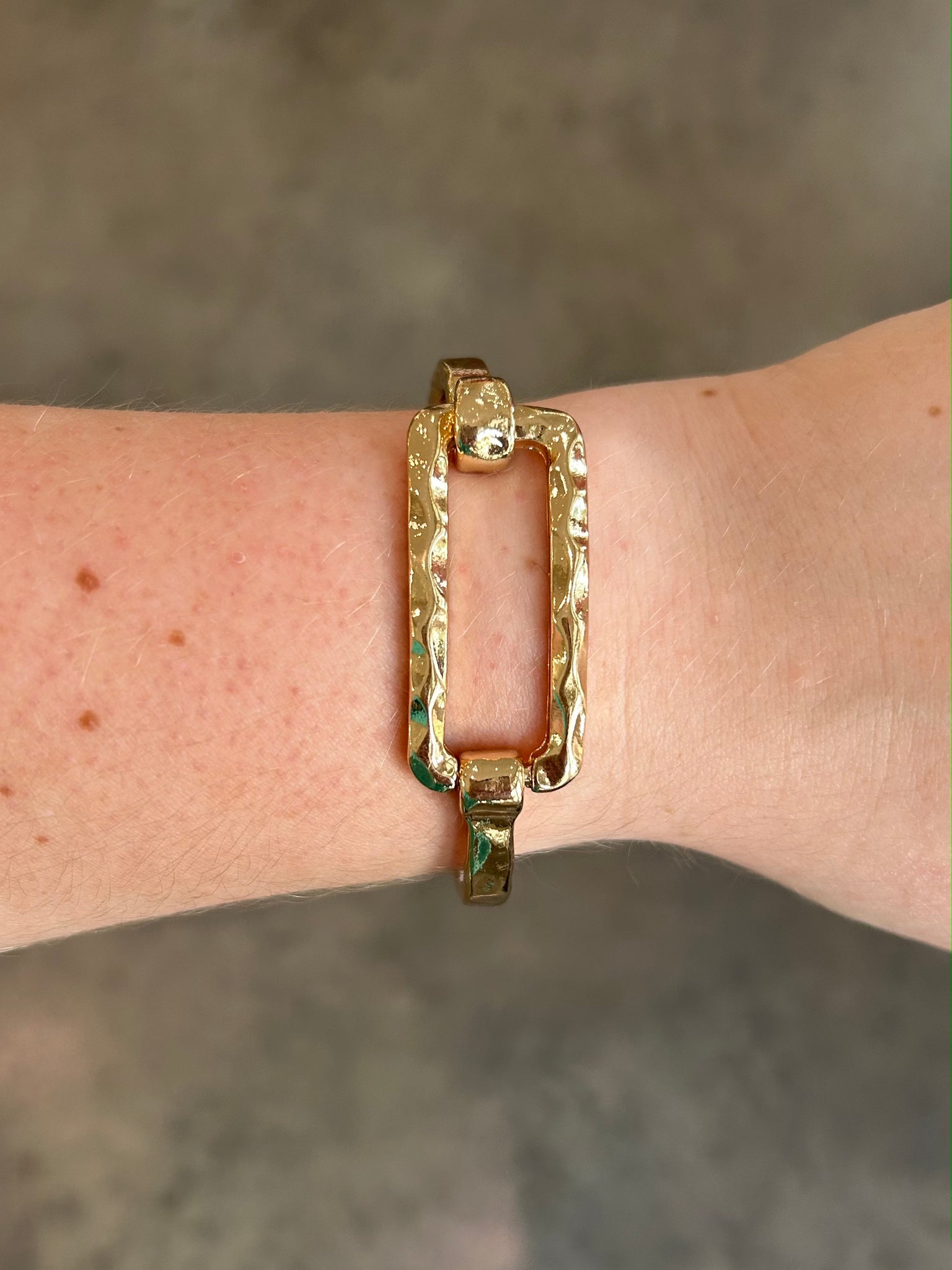 Hammered Metal Rectangle Bracelet