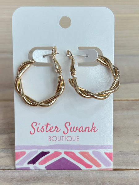 Classic Twist Hoop Earrings - Gold