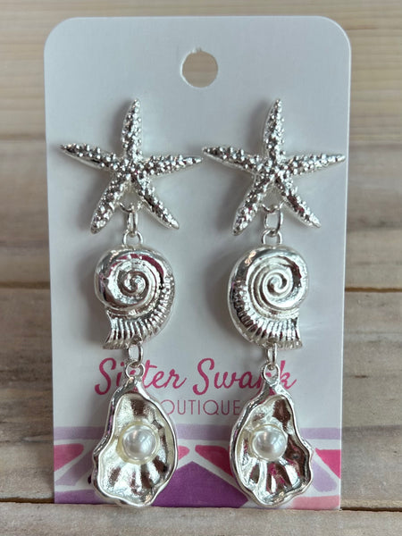 Seaside Charm Earrings - Silver