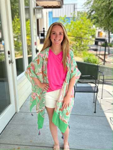 Summer Swirls Kimono - Green