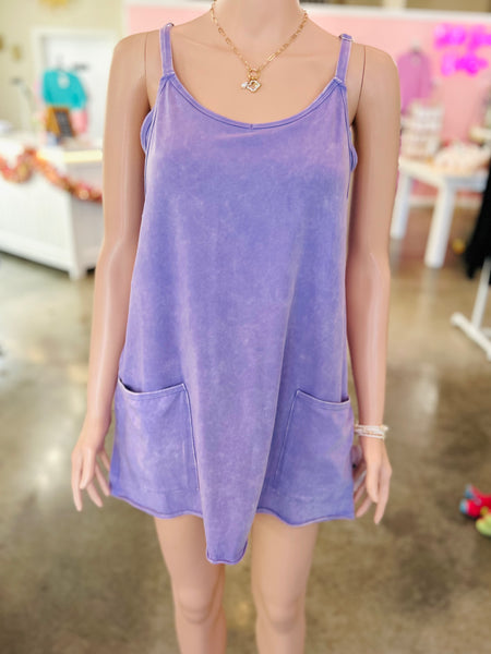 Coastal Crush Romper Dress - Purple