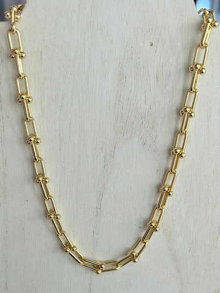 Gold Dipped Chain Link Necklace - Gold