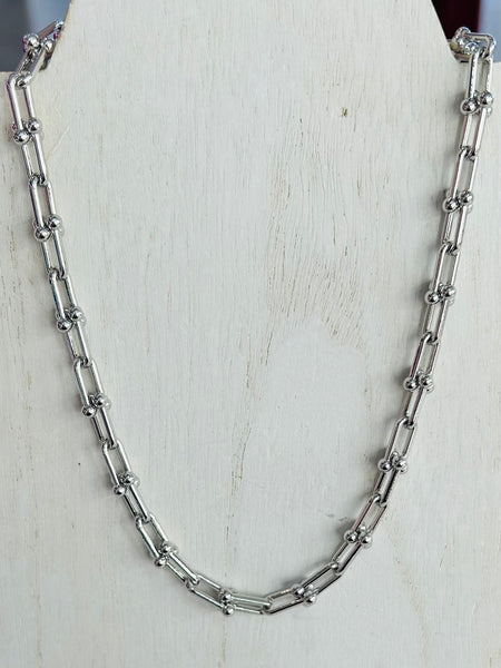 Gold Dipped Chain Link Necklace - Silver