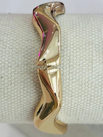 Wavy Metal Hinge Bangle Bracelet