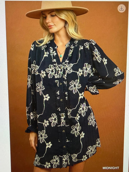Prairie Bloom Dress - Midnight