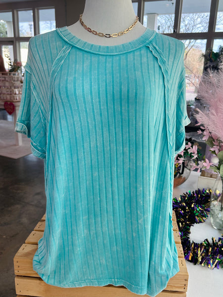 Weekend On The Coast Top - Turquoise