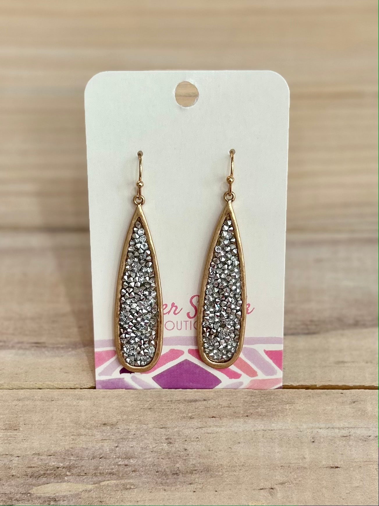 Crystal Teardrop Dangle Earrings