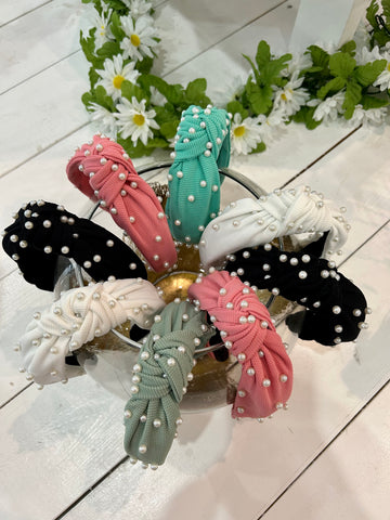 Knotted Pearl Headband Summer Collection