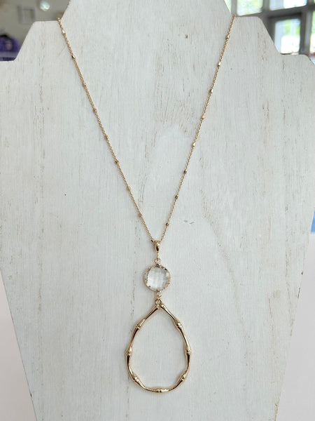Golden Glow Teardrop Necklace