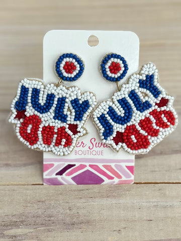 July 4th Beaded Earrings