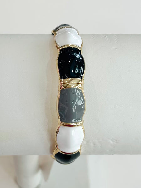 Marble Glow Bangle Bracelet - Black