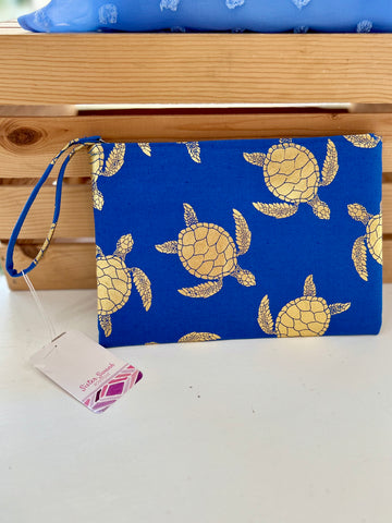 Sea Turtle Wristlet - Dark Blue