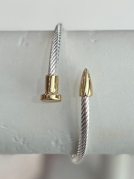 Chic Nail Twist Bracelet - Gold/Silver