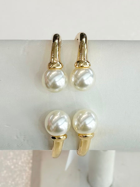 Chic Pearl Layered Bangle - Gold