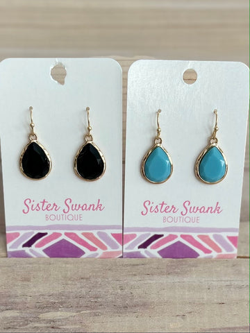 Simple Teardrop Rhinestone Dangle Earrings