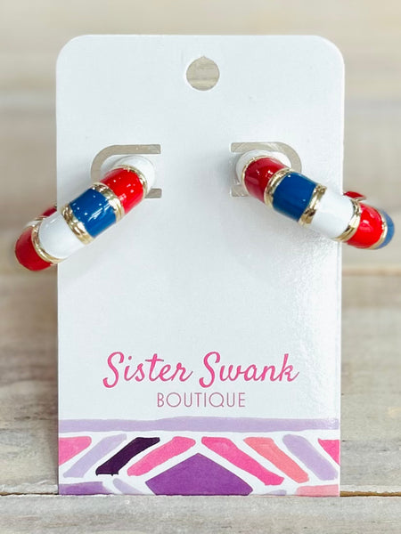 Stripe Hoop Earrings