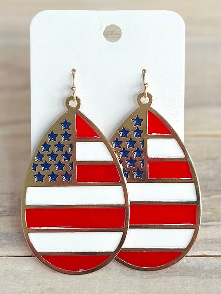 Americana Teardrop Drop Earrings