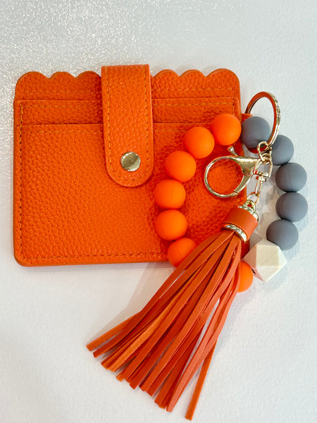 On The Go Beaded Wristlet - Orange