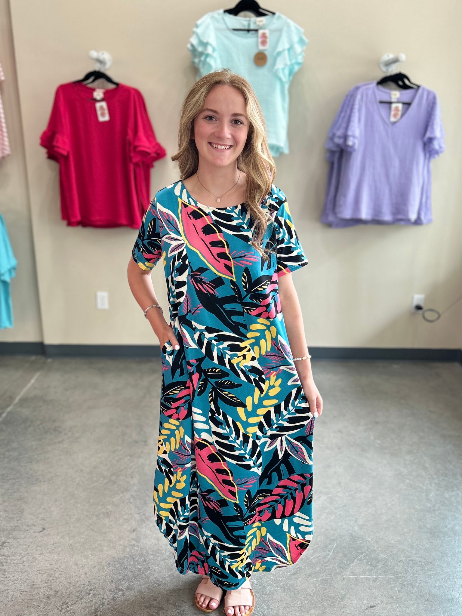 Tropical Breeze Dress - Teal