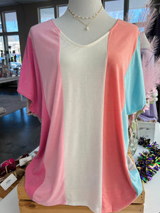 Summer Pastel Color Block Tee