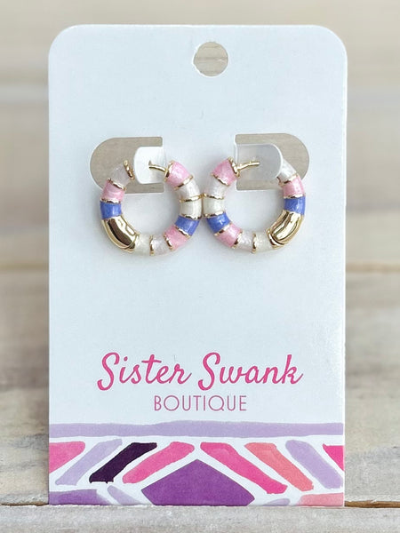 Bright Side Hoop Earrings - Purple