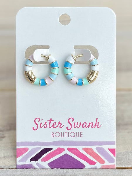 Bright Side Hoop Earrings - Blue