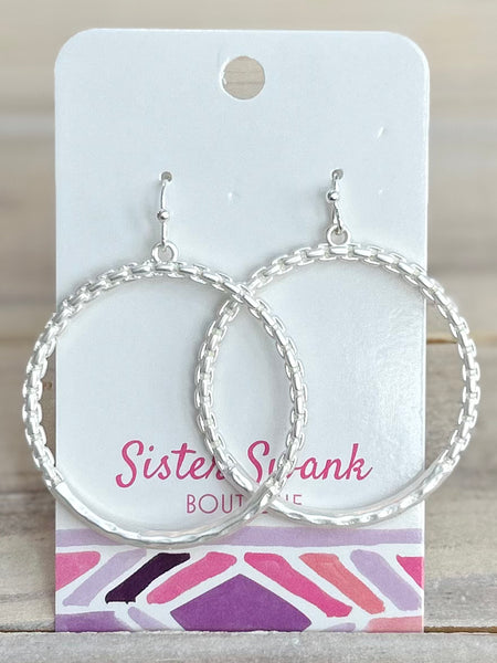 Sleek Style Drop Earrings - Silver