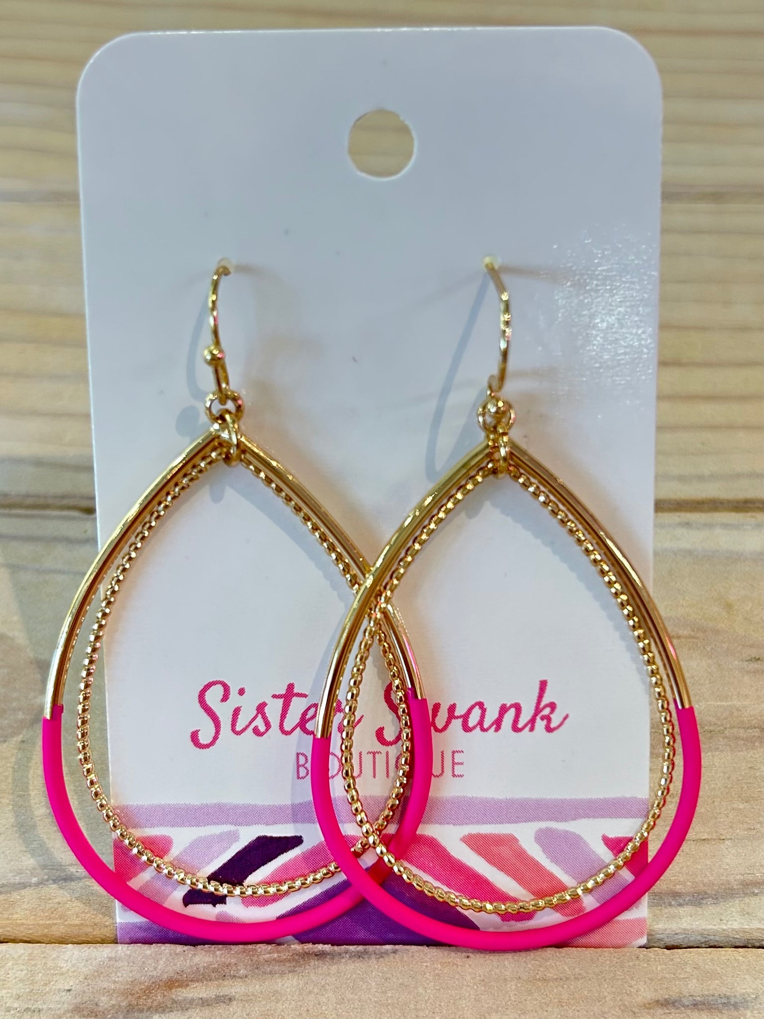 Teardrop Earrings - Pink