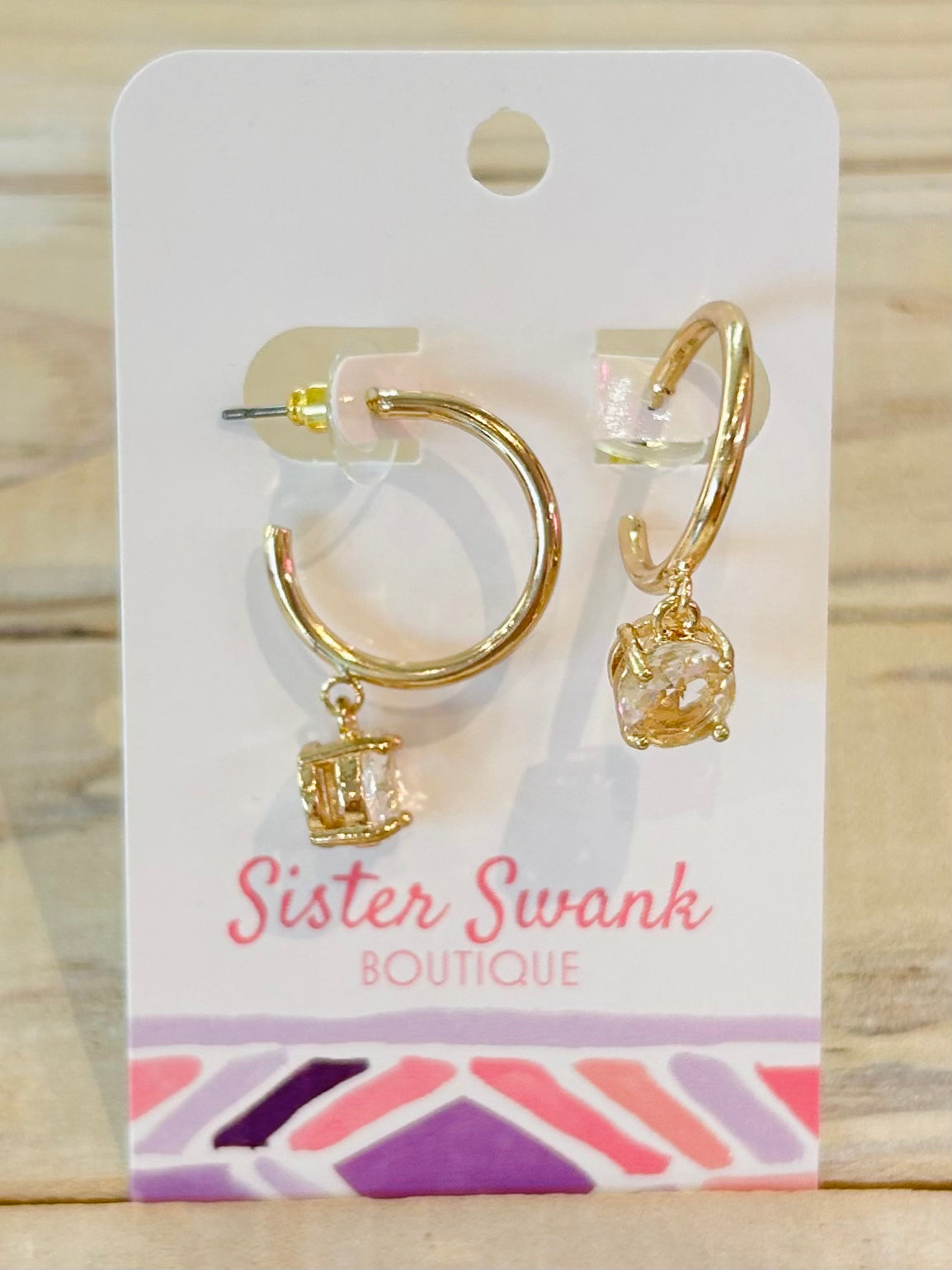 Diamond Drop Earrings - Gold