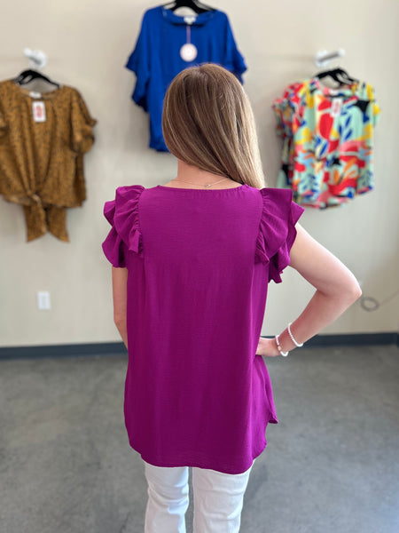 Ruffles and Ridges Blouse - Purple