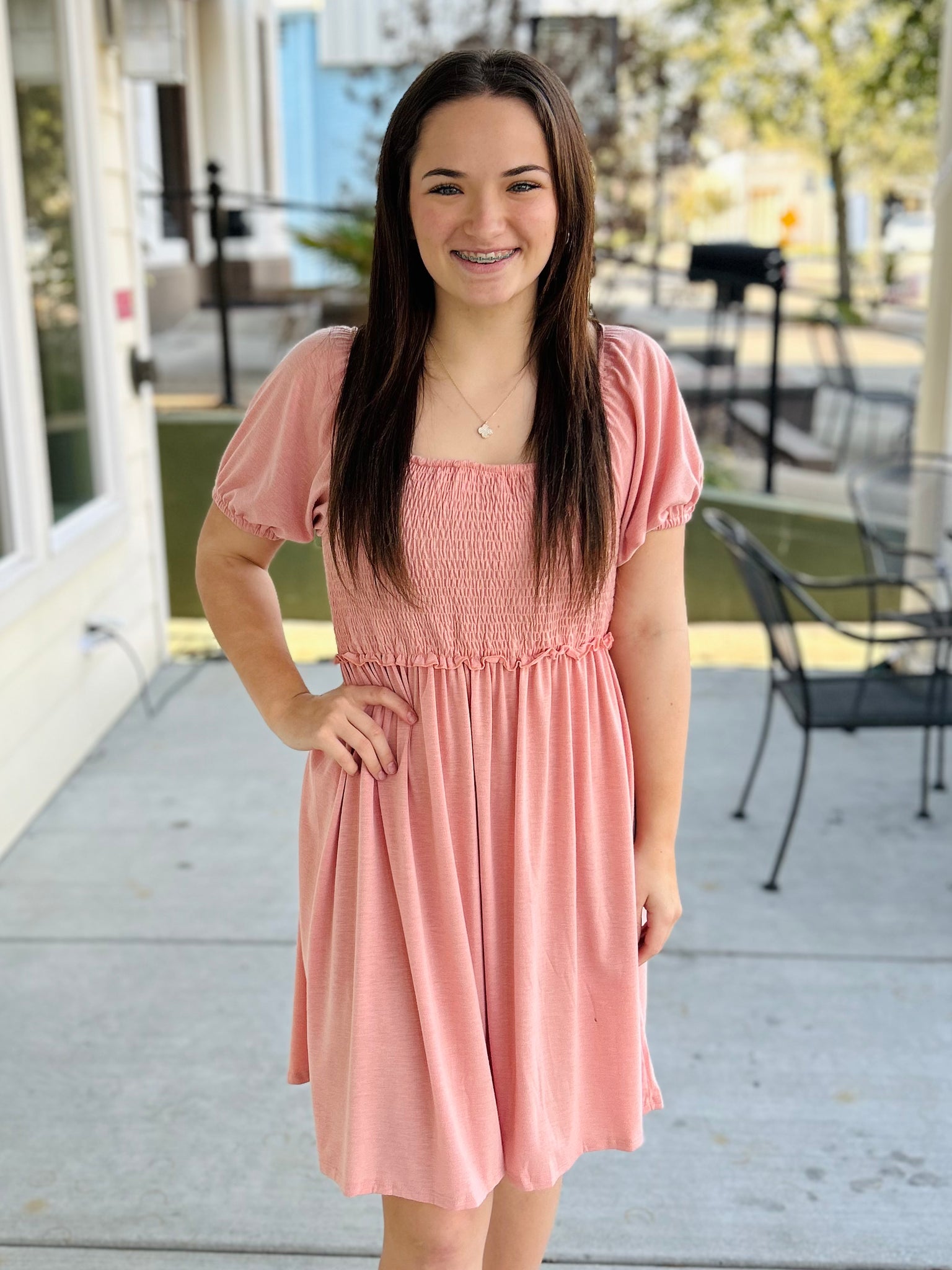 Happy You're Here Mini Dress - Peach