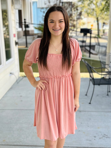 Happy You're Here Mini Dress - Peach