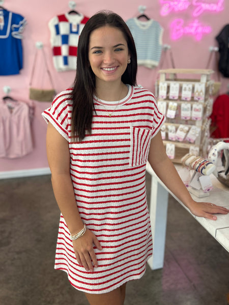 Forever Flattering Knit Dress - Red